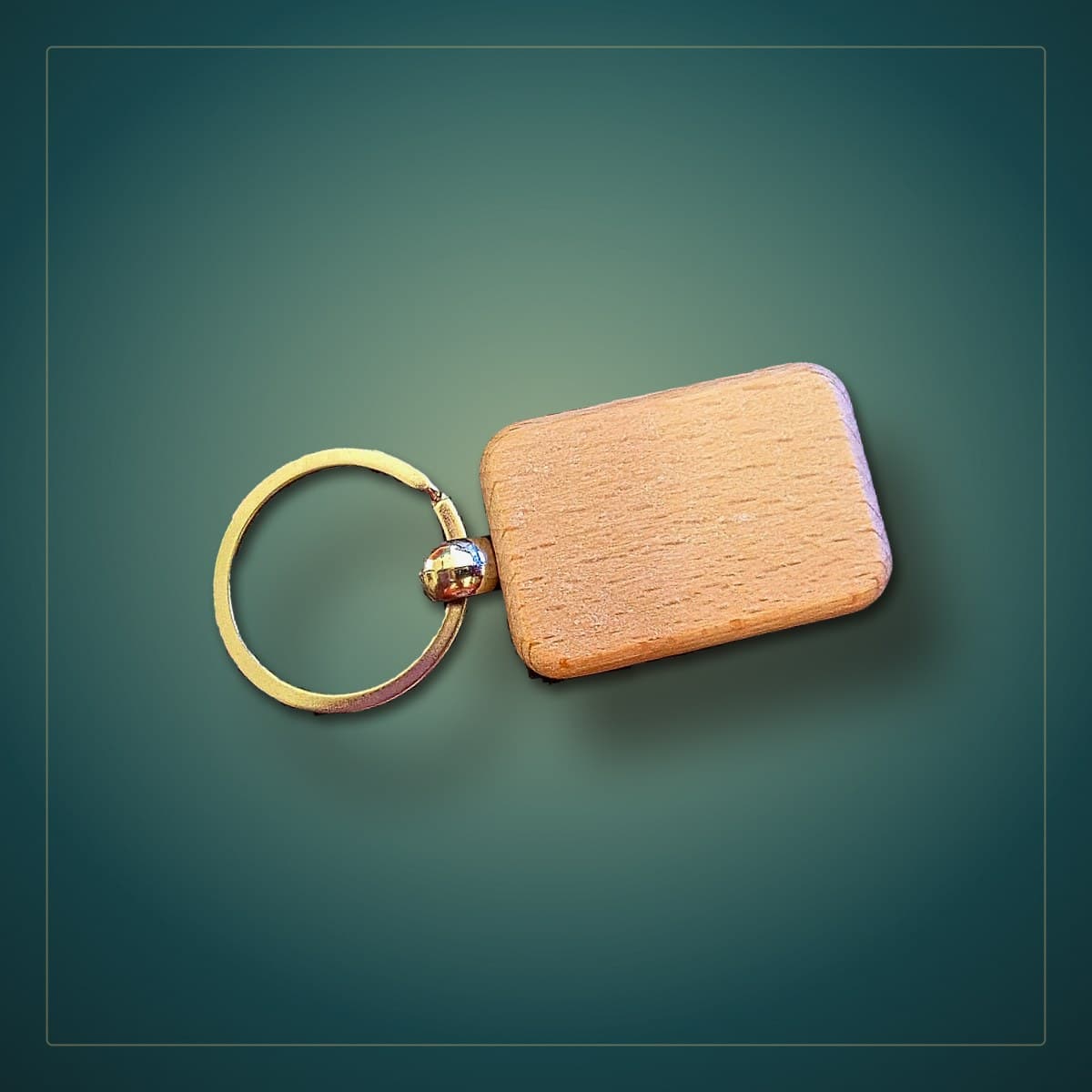 Porte-clé rectangle en bois personnalisé, gravure laser sur bois